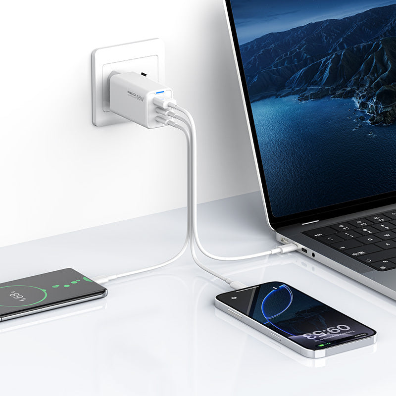 Recci RC109E Type-C PD & USB-A GaN Teknolojili Hızlı Şarj Başlığı 65W Recci RC109E Type-C PD & USB-A GaN Teknolojili Hızlı Şarj Başlığı 65W